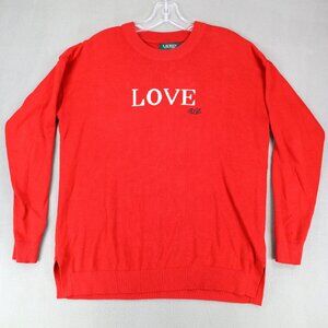 Ralph Lauren Sweater LOVE Womens Sz‎ M Knit Preppy Logo Crew Neck Lightweight